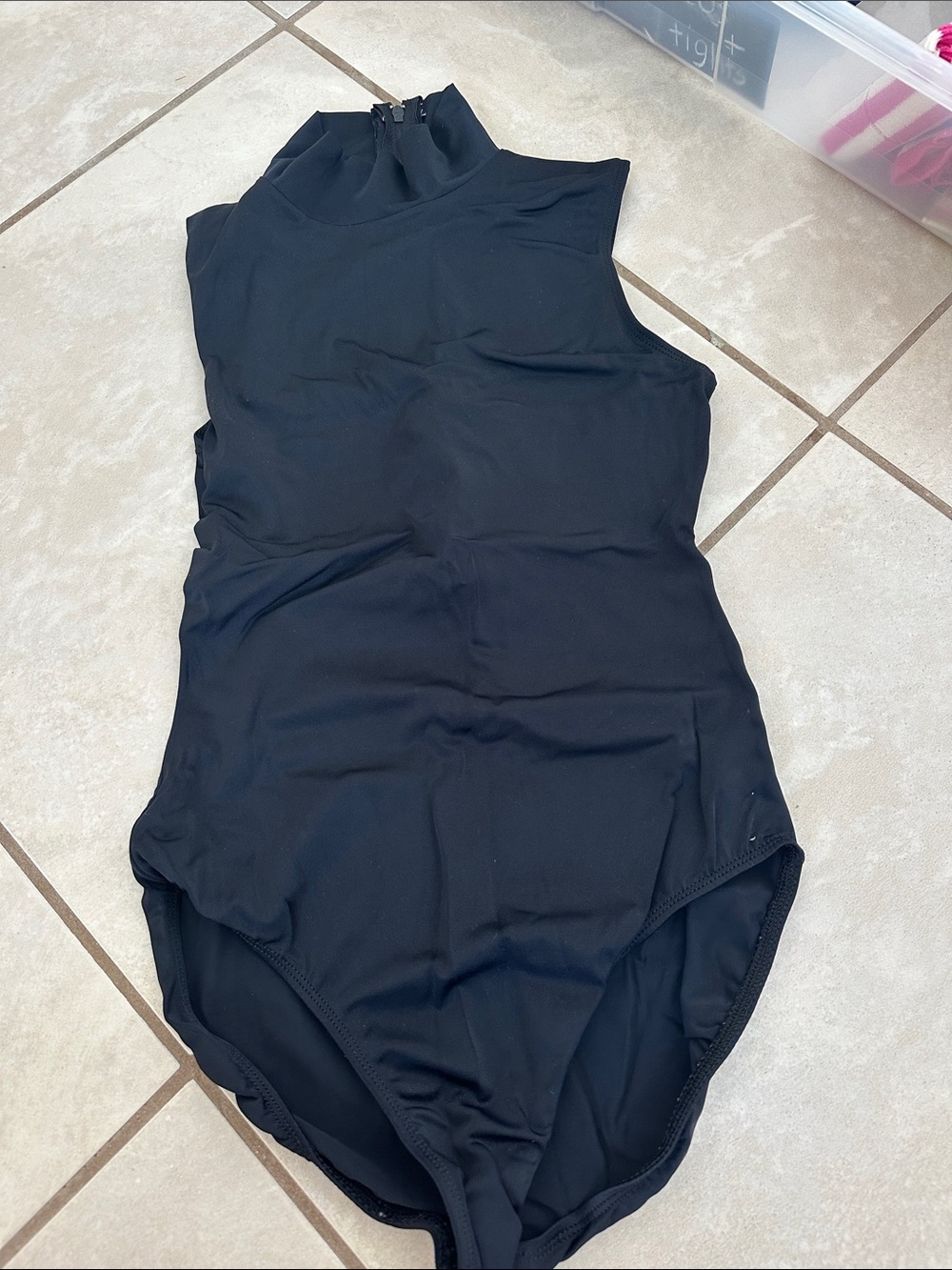 High-Neck Black Leotard
